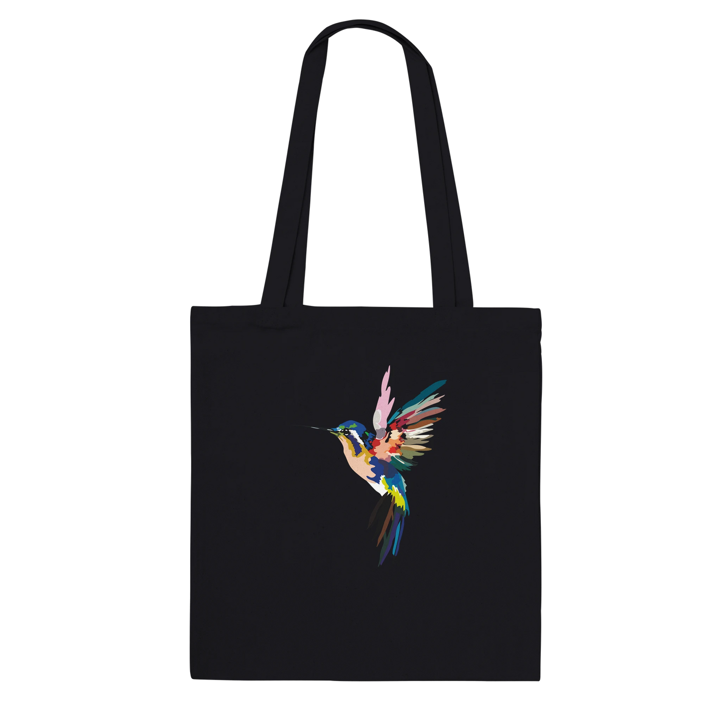 Bedruckte Baumwolltasche mit langen Griffen