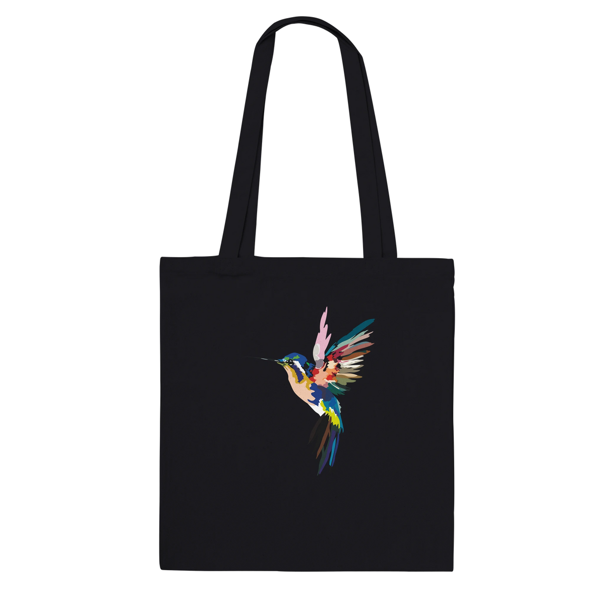 Bedruckte Baumwolltasche mit langen Griffen
