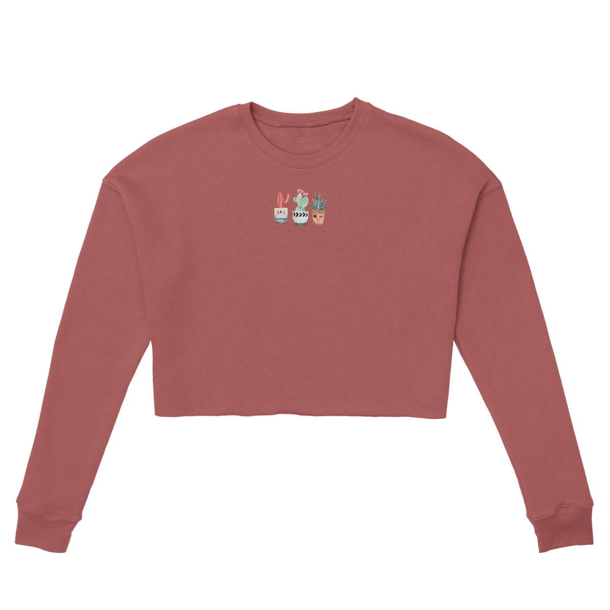 Cropped Pullover mit abgesenktem Schulterschnitt, getragen